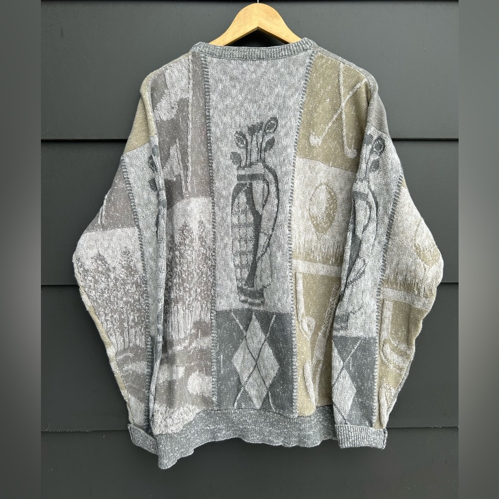 Vintage Oversized Grandpa Sweater - Golf Theme - XL - Picture 2 of 6